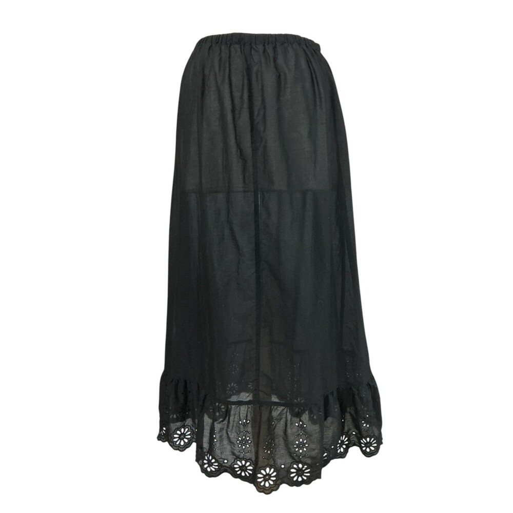 Gudrun Sjoden Petticoat Skirt M Black Eyelet Embroidery Ruffled Organic Cotton - Picture 6 of 10